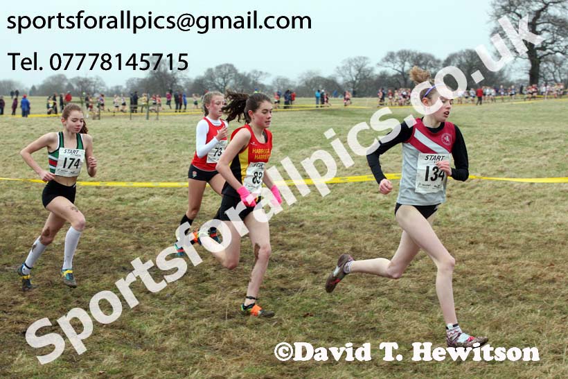 Girls under-15s, 2018 Northern Cross Country Champs., Harewood House, Leeds. Photo: David T. Hewitson/Sports for All Pics
